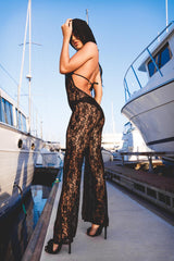 Black Lace Coverup with Hoodie